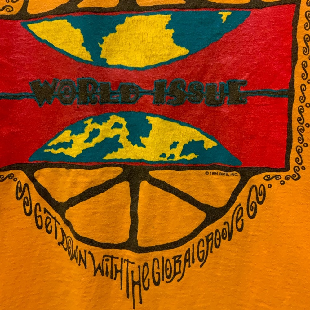 RARE VTG 90s Keith Haring World Issue Graphic Print T-Shirt Single stitch SZ M - Picture 6 of 6
